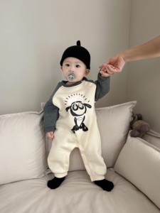 宝宝卡通婴儿小羊保暖可爱哈衣冬季加绒加厚冬装爬服可爱韩版衣服