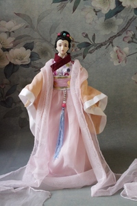 obitsu中胸可儿27CM娃女装古风古装娃衣1/6娃衣粉纱裙