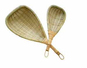 竹编制品厨房竹编家用竹子沥水笊篱手工制品捞面漏勺竹子食堂专用