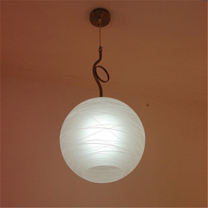 白色圆球玻璃灯罩拉花吊灯餐厅灯简约现代单头玄关阳台灯灯饰灯具