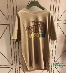 gucci/古驰 新款 北面联名字母logo短袖男 t恤女半袖 616036xjdcl