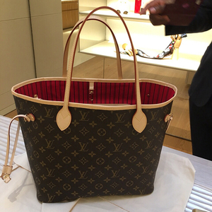 lv/路易威登老花neverfull子母购物袋中号托特手提单肩女包m41177