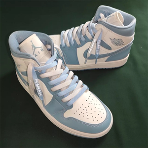 适配airjordan 1 unc白蓝北卡蓝色无畏鸳鸯双色渐变腰果花aj1鞋带