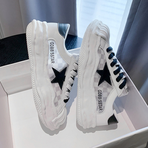 透气镂空帆布鞋女新款夏季鞋子女厚底学生百搭溶解鞋运动休闲板鞋