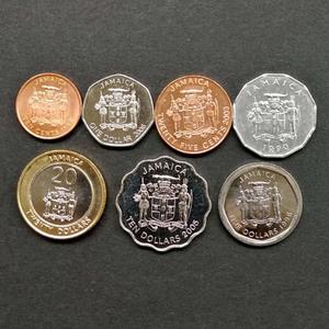 【美洲套币】外国钱币 牙买加7枚一套硬币 10分-20元含双色金属币
