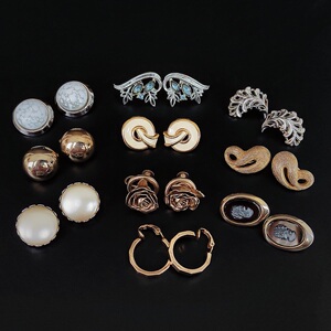 001人付款淘宝vintage首饰monet银色耳钉饰品古董耳