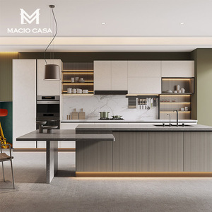 玛格橱柜定制现代简约小户型厨柜中岛台厨房开放式灶台柜橱柜一体