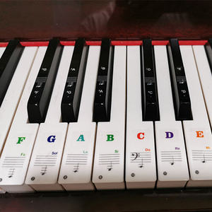 【不留印】钢琴88/61/54/49键键盘贴纸电子琴手卷琴五线谱音符贴