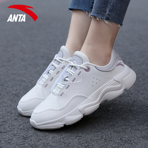 安踏女鞋2022新款正品皮面休闲鞋子夏季官方旗舰女款官网运动鞋女