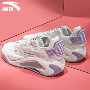 安踏女鞋超体运动鞋女2022新款c37 休闲夏季网面透气跑步鞋老爹鞋