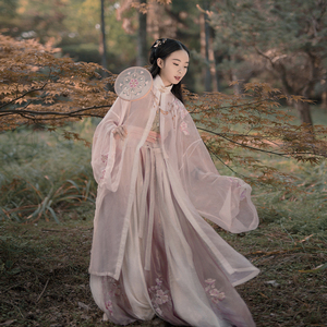 锦醉嫣然原创非古装汉服女装刺绣竖领对襟立领纱衫主…颜色分类大