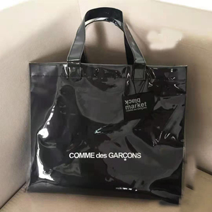 川久保玲CDG黑色牛皮纸PVC购物袋 Comme des Garcons手提包中性包