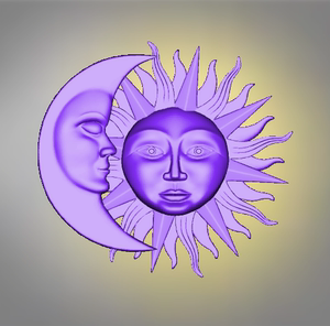 太阳月亮人脸stl浮雕图纸精雕图jdp灰度图bmp三维机雕创意图纸