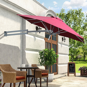 户外遮阳伞圆形阳台伞墙壁折叠伸缩太阳伞室外别墅庭院天台墙体伞