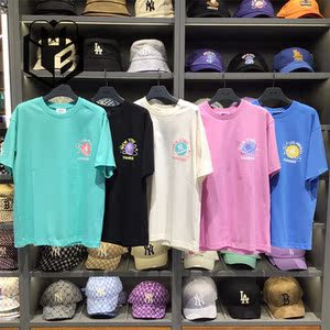 国内现货mlb短袖男女星球系列印花logo潮流情侣宽松休闲圆领t恤