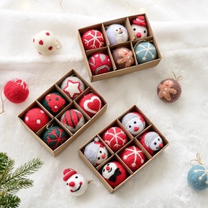 诺琪 羊毛毡雪花老人圣诞球礼物包圣诞树装饰球挂件圣诞节装饰品
