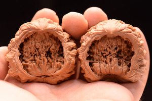 聚宝盆狮子头官帽文玩核桃异形收藏级46精品三棱大奔把玩手玩麻核