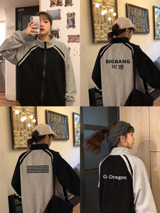 bigbang同款外套gd权志龙棒球服韩版秋冬宽松情侣衣服上衣潮加绒