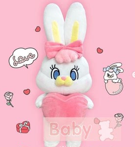 韩国正品 jellybubble rico可爱心卡通兔子 生日熊玩偶礼物