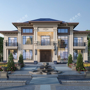 图纸三层现代农村自建房乡村建筑房屋带露台效果图壹嘉别墅设计100