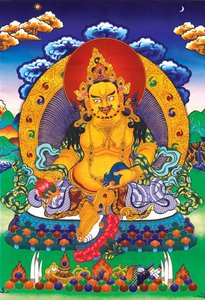5d魔方钻石画人物满钻唐卡黄财神佛像供奉十字绣财宝天王新款卧室