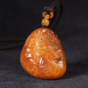 在售 独籽黄沁原石 钟馗醉酒玉坠挂件新疆和田玉老熟沁 苏工