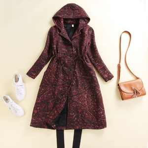 冬装加绒保暖连衣裙女长袖中长款新款修身显瘦加厚保暖连帽开衫裙