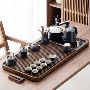 黑陶茶具套装家用客厅办公室烧水壶全自动一体高端茶盘茶台一整套