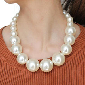 欧美大牌夸张时尚仿珍珠项链 气质优雅百搭短项链白领装饰品