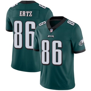 nfl橄榄球服 费城老鹰队球衣 eagles 86号ertz 刺绣比赛训练球衣