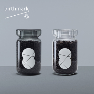 内丘储存罐(高、矮）咖啡豆罐 密封茶叶罐 黑色/透明 痣birthmark