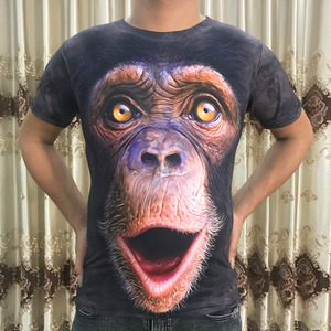 搞笑大猩猩短袖男滑稽恶搞3D动物大嘴猴子短t恤大码衣服半截袖夏