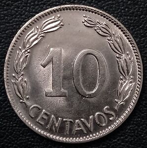 厄瓜多尔1964年10分镍钢币,19mm,三幺幺外国硬币收藏,美洲钱币