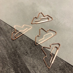 不咸|山 原创中国风回形针创意镀铬曲别针玫瑰金装饰 设计师文具