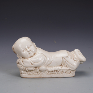 宋瓷收藏定窑白釉娃娃瓷枕古玩五大名窑包老瓷器旧货古董老物件