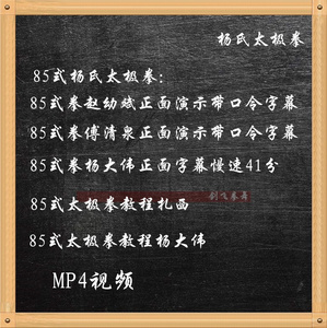 85式杨氏太极拳赵幼斌/傅清泉演示带口令字幕85式全套教程mp4视频