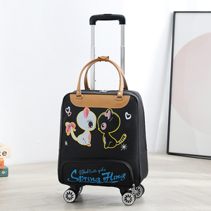 韩版拉杆包卡通防水轻便行李包大容量女手提带轮子登机包箱旅行袋