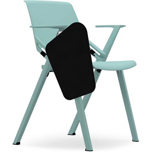 出口清新休闲椅简约折叠桌板会议椅塑料书写排椅写字板一体培训椅