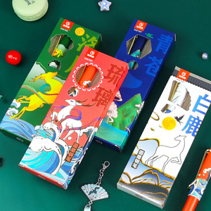 独角鹿钢笔圆磨钢笔学生练字钢笔高颜值盒装精致墨囊钢笔套装练字