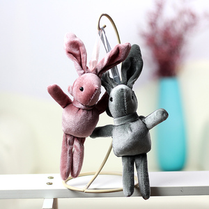 网红韩国绒许愿兔永生花束装饰礼盒娃娃兔子毛绒玩具包包配件挂饰