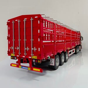 创佳1:24解放jh6十三米挂车车厢高栏高配版带篷杆边灯模型收藏
