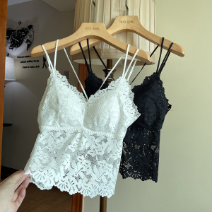 性感女神 蝴蝶背 背心式内衣西装内搭薄款细肩带美背蕾丝文胸上衣