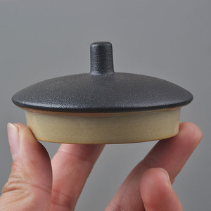 提梁陶瓷茶壶盖子配盖托零配件小粗陶杯盖紫砂汝窑功夫茶具单壶盖