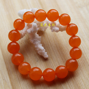 台湾天然橘子石手链 男女款水晶饰品  手串