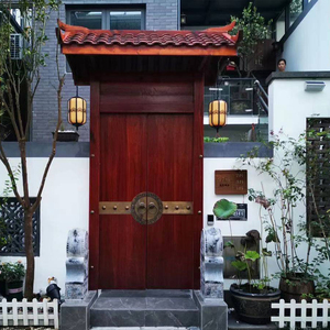 农村自建房实木大门双开门中式仿古四合院别墅庭院围墙菠萝格大门