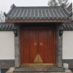 中式别墅实木大门双开门进户门祖屋祠堂复古大门农村庭院围墙大门