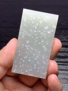 特色和田玉雪花棉意境平安无事牌吊坠挂件 玉友之家特色牌子正品