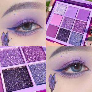 insfany酱紫色眼影树莓九色提亮眼部修饰偏光哑光钻石辣妹眼妆
