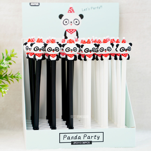 成都熊猫中性笔红帽子圣诞帽panda party可换笔芯新年年会小礼品