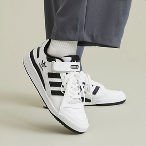 阿迪达斯板鞋三叶草男女鞋情侣鞋2022新款forum熊猫休闲鞋fy7757